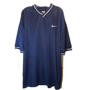 Vintage Nike Polyester Trikot Shirt Gr. XL Blau Swoosh  - Bild 1 von 10