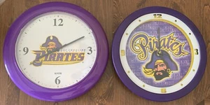 ECU East Carolina Pirates Wall Clocks (2) Both Work - Picture 1 of 1