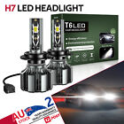 2 Pcs H7 Led  Headlight Conversion Kit High Low Beam Replace Halogen Hid