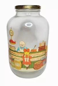 Vintage BRADLEY'S CANDY CO. NASHVILLE, TENNESSEE 1 GAL. GLASS CANDY JUG & LID - Picture 1 of 7
