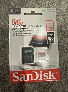 SANDISK ULTRA MICROSDXC KARTA UHS-I 1 TB ADAPTER KARTY PAMIĘCI Micro Sd Nowy - Zdjęcie 1 z 2