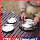 Stainless Steel Plates Metal Dinner Dishes for Outdoor Camping (Diameter 14cm)