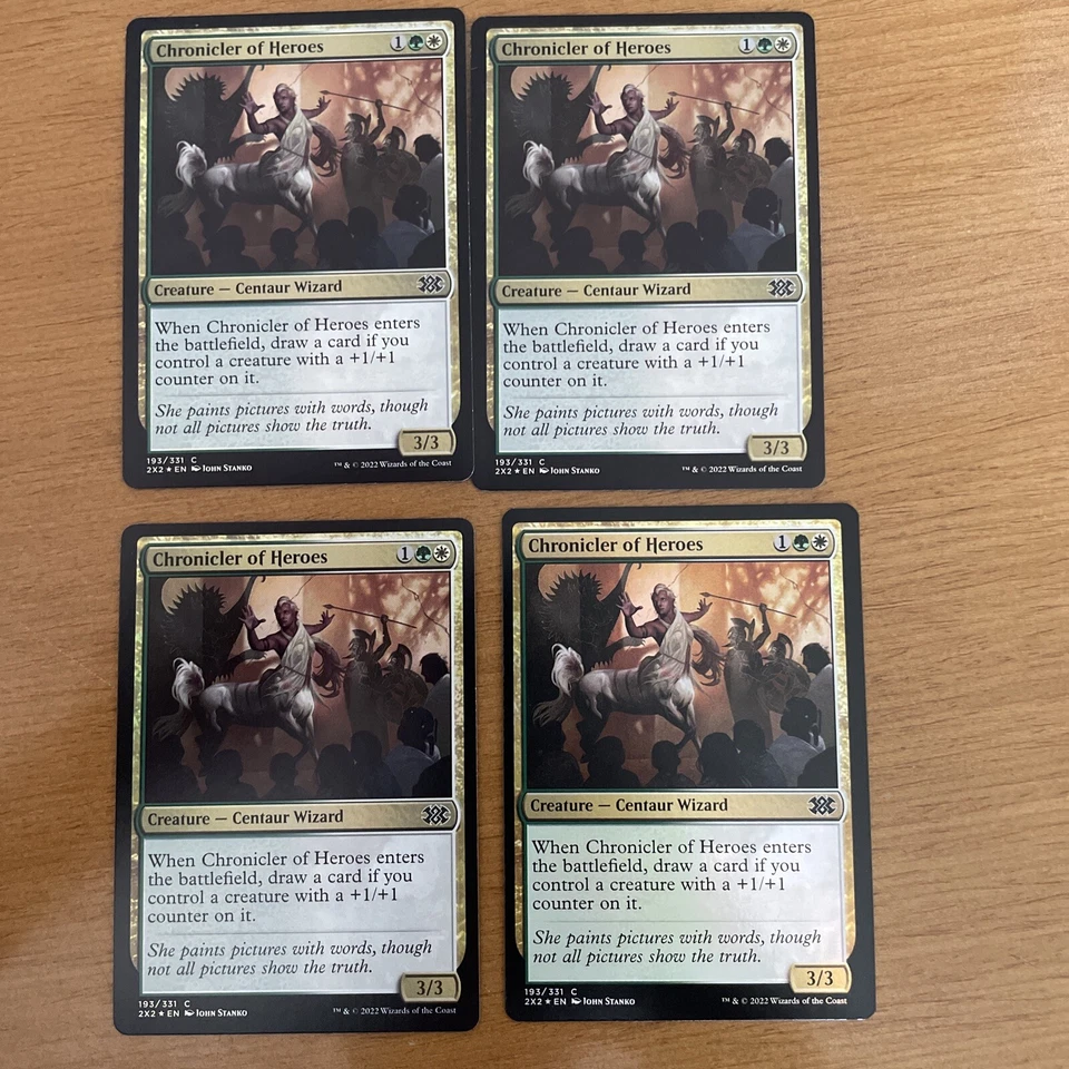 MTG - 4x Chronicler Of Heroes - Double Masters 2022 - 193/331 - Common/Foil - NM - Image 1 of 1