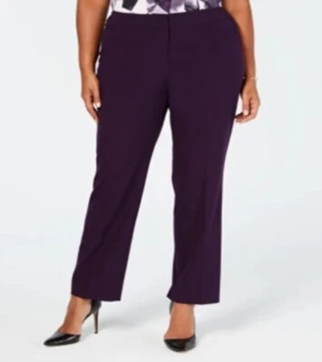 Pantalones para mujer Nine West talla grande morados elásticos tiro bajo talla 22W Foto 1 de 4
