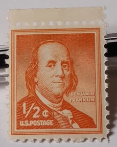 US Stamp 1954 Benjamin Franklin 1/2 Cent  Unused American Stamp , USA - Picture 1 of 5