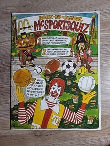 McDonalds 1974 Back To School McSports Quizmappe Ronald McDonald - UNBENUTZT - Bild 1 von 4