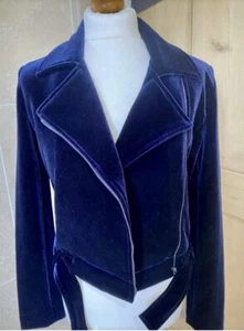 Hermosa chaqueta azul terciopelo Emporio Armani para mujer, talla 48 - Imagen 1 de 8