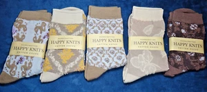 HAPPY KNITS SOCK 5 Pairs Floral Socks - Knitted Cotton Dainty Socks - Picture 1 of 3