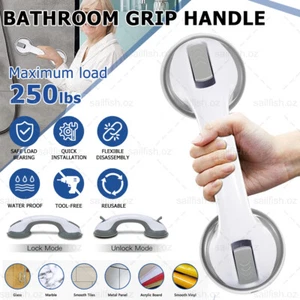1Pcs Grip Suction Handle Shower Tub Bathroom Cups Mount Grab Bar Support Safety - Picture 1 of 12