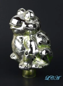Antique MERCURY GLASS lawn ornament FIGURAL FROG blown glass KEROSENE light - Picture 1 of 4