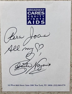 Papel Ednita Nazario Firmado Inscrito BCEFA 4,5""X5,5"" Estrella de Broadway El Cabo - Imagen 1 de 1