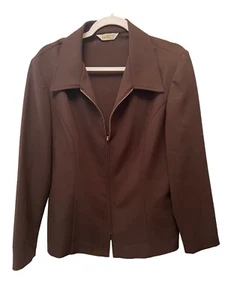 Urban Works Women's casual workwear Jacket Brown shoulder pads sz 12 - Picture 1 of 8