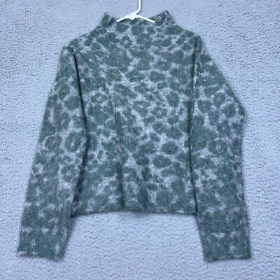 Anthropologie Taryne леопард пятнистый свитер маленький серый шерсти Mockneck пуловер - Изображение 1 из 4