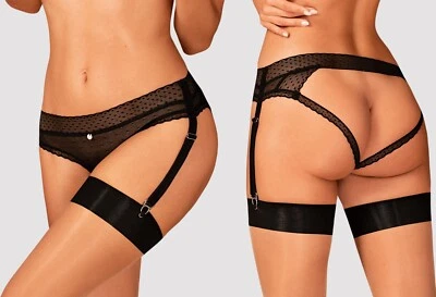 OBSESSIVE OUVERT PANTY STRAPSHALTER crotchless schwarz clubwear  gogo offen - Bild 1 von 4