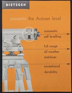 Vtg 1950s DIETZGEN The AUTOSET LEVEL Brochure Marketing Piece Booklet - Picture 1 of 2