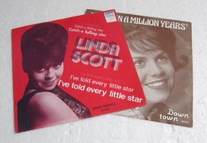 2 singles 7" LINDA SCOTT NEVER IN A MILLION YEARS / CATCHING A FALLING STAR - Picture 1 of 4