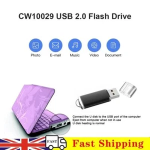CW10029 High Speed USB 2.0 Flash Drive Clear Cap Thumb Drive (1GB Black) - Afbeelding 1 van 12