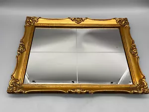 KLEINER BAROCKSPIEGEL STIL MÖBEL GOLD RAHMEN FACETTENSCHLIFF 46x35 cm - Bild 1 von 7