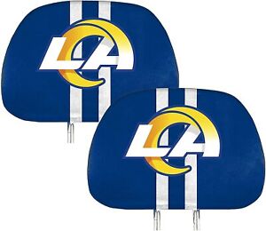 Los Angeles Rams Premium Pair of Auto Head Rest Covers, Full Color Printed,...