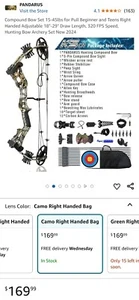 Youth Compound Bow Set 15-45 Lbs for Teens and Beginner, Package with Archery... - Picture 1 of 9