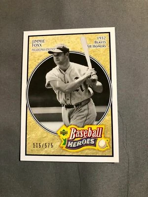 2005 Baseball Heroes JIMMIE FOXX 115/575 Philadelphia Athletics *MR31 - Image 1 of 3