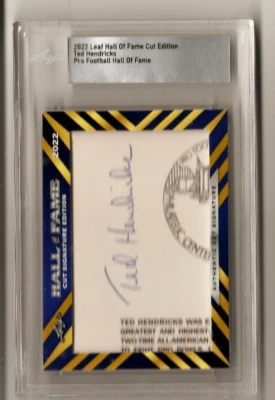 Ted Hendricks 2022 Leaf Hall of Fame Cut Edition Signed Authentic Autograph HOF - Image 1 of 2