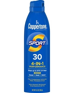 Coppertone SPORT Sunscreen Spray SPF 30 Water Resistant Sunscreen - 156g - Picture 1 of 12