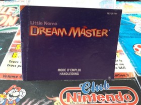 Notice manuel De Jeu Original Nintendo Nes Dream Master Little Nemo en FRA