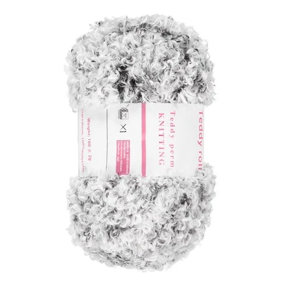 Fur Yarn Soft Fluffy Chunky Yarn Fuzzy Yarn Gray for Crocheting,50m Foto 1 de 4