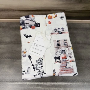 Juego de sábanas Pottery Barn Halloween Doug & Friends 4 piezas King multicolor nuevo con etiquetas - Imagen 1 de 6