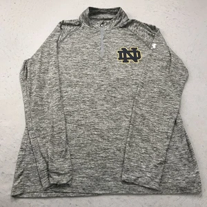 Notre Dame Fighting Irish Jacket Mens XL Gray Under Armour Heather NCAA 1/4 Zip - Picture 1 of 8