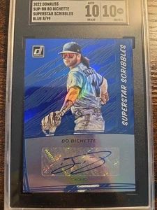 2022 Panini Donruss SUP-BB Superstar Scribbles Bo Bichette Auto 8/99 SGC 10/10 - Bild 1 von 3