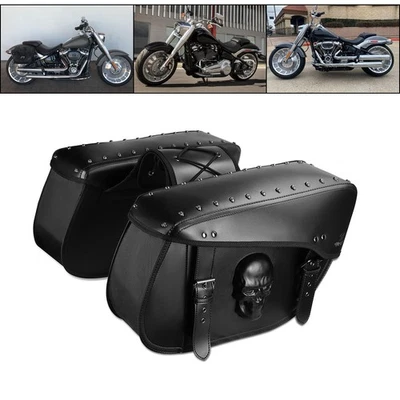 Saddle bag Tool Side bag Storage Luggage Expandable Fits For Harley Sportster - Image 1 of 4