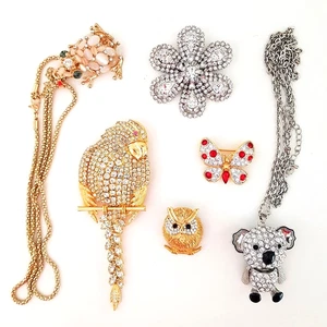 8tlg Schmuckset MartaM.Powers Papagei 14cm Eule Blume Teddy Schmetterling Frosch - Bild 1 von 7