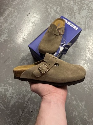 Birkenstock Boston Clog Taupe UK 4 (NARROW FIT) | Same Day Shipping