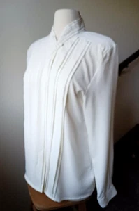 Christie & Jill Elfenbein Langarm Elegante Bluse Gr. 12 Vintage New-Old Stock - Bild 1 von 8