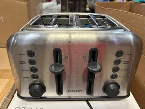 BuyDeem Toaster 4 slot bagel Defrost Reheat Muffin DT640 bread kitchen Retro - Picture 1 of 8