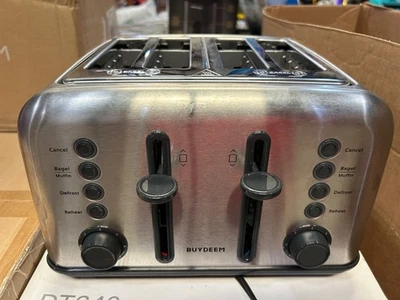 BuyDeem Toaster 4 slot bagel Defrost Reheat Muffin DT640 bread kitchen Retro - Image 1 of 4