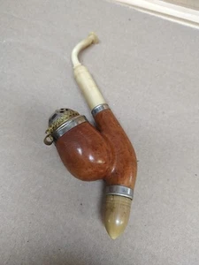 Vtg Estate Czechoslovakia Bruyere Garantie Briar Wood Lidded Chamber Pipe - Picture 1 of 11
