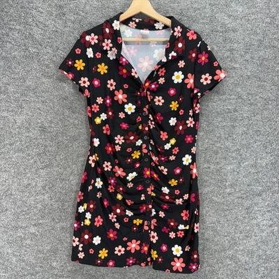 Vestido Camisa Mujer NoBo XL Negro Floral Cuello Corto Botón Manga Corta Informal Foto 1 de 4