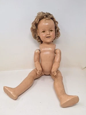 VINTAGE IDEAL COMPOSITION SHIRLEY TEMPLE DOLL  21" TLC  - Image 1 of 4