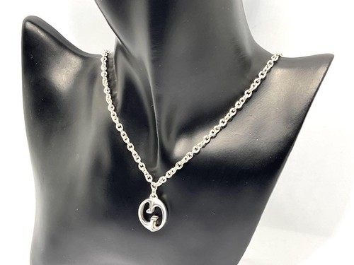 Collana Gucci c507 GG ad incastro argento sterling 925 lusso buone condizioni
