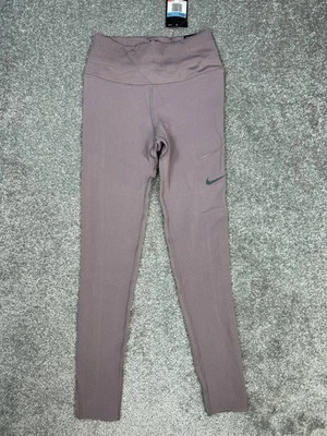 Nike Epic Luxe Run Division Leggings Women Medium Pink Tight Fit Swoosh Logo New - Image 1 of 4