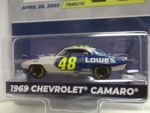 Chevy Camaro 1969 Greenlight gris y azul '69 #48 Jimmie Johnson exclusivo de hobby - Imagen 1 de 3