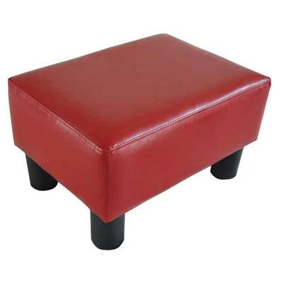 Ottoman Foot Rest, Small Foot Stool with Faux Leather Upholstery, Rectangular... - Image 1 of 4