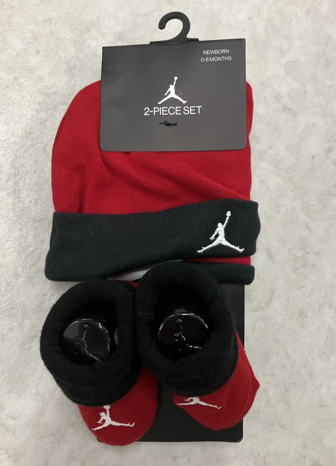 Nike Air Jordan Infant Hat and BOOTIES 0-6 Months 100 Cotton