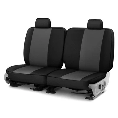 For Audi S7 Sportback 24 NeoSupreme 2nd Row Charcoal w Black Custom Seat Covers - Image 1 of 4