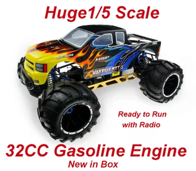 HSP escala 1/5 32CC gasolina controle remoto 4WD pronto para funcionar com rádio cor aleatória do corpo - Imagem 1 de 4