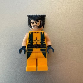 LEGO Marvel Wolverine Super Heroes Minifigure sh0017 with Hair Dark Blue Hands