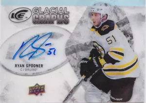 16-17 UD Ice Ryan Spooner Auto Glacial Graphs Bruins NY Rangers 2016 - Picture 1 of 1